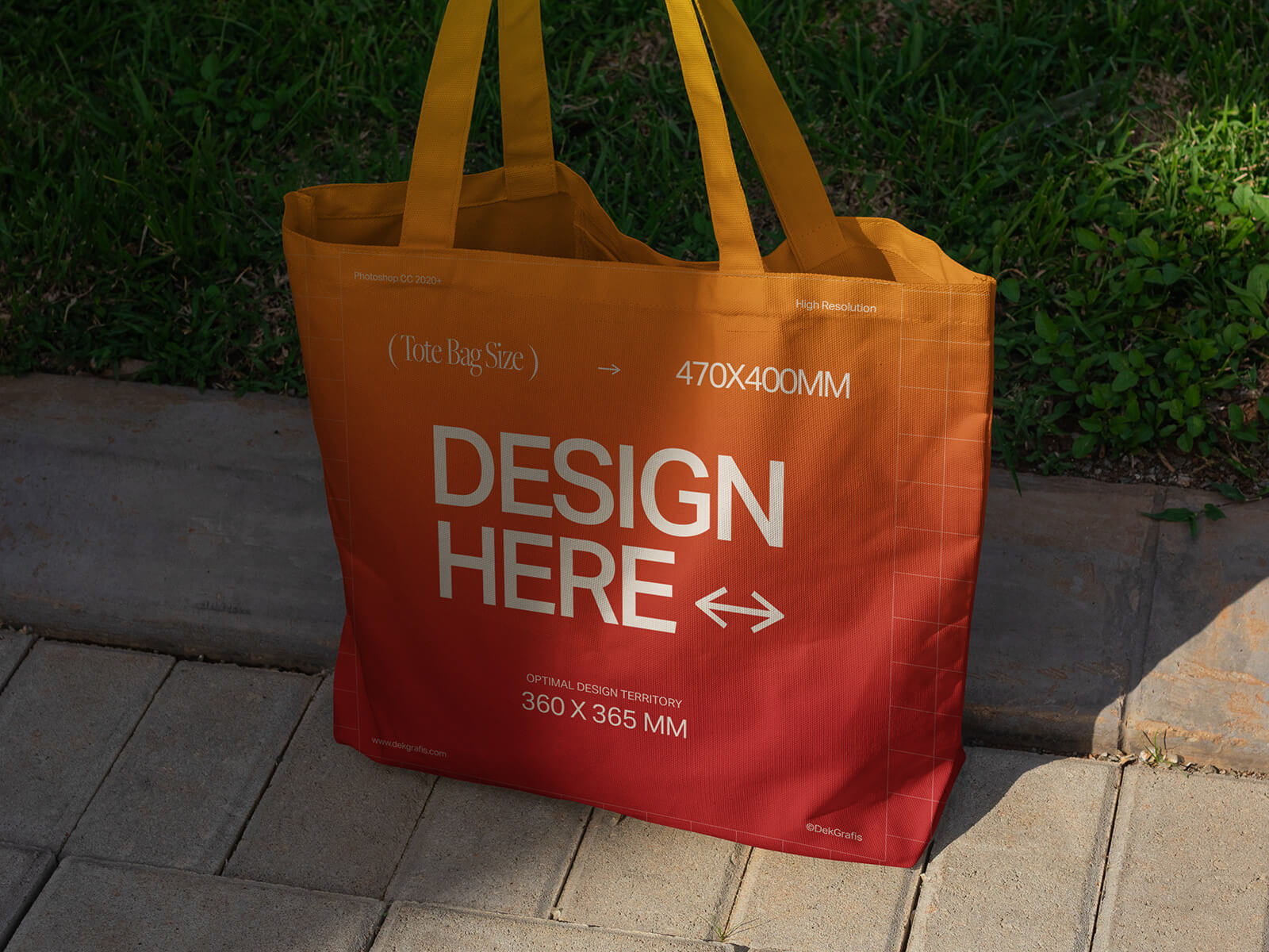 Maqueta de bolsas de compras de lienzo realista