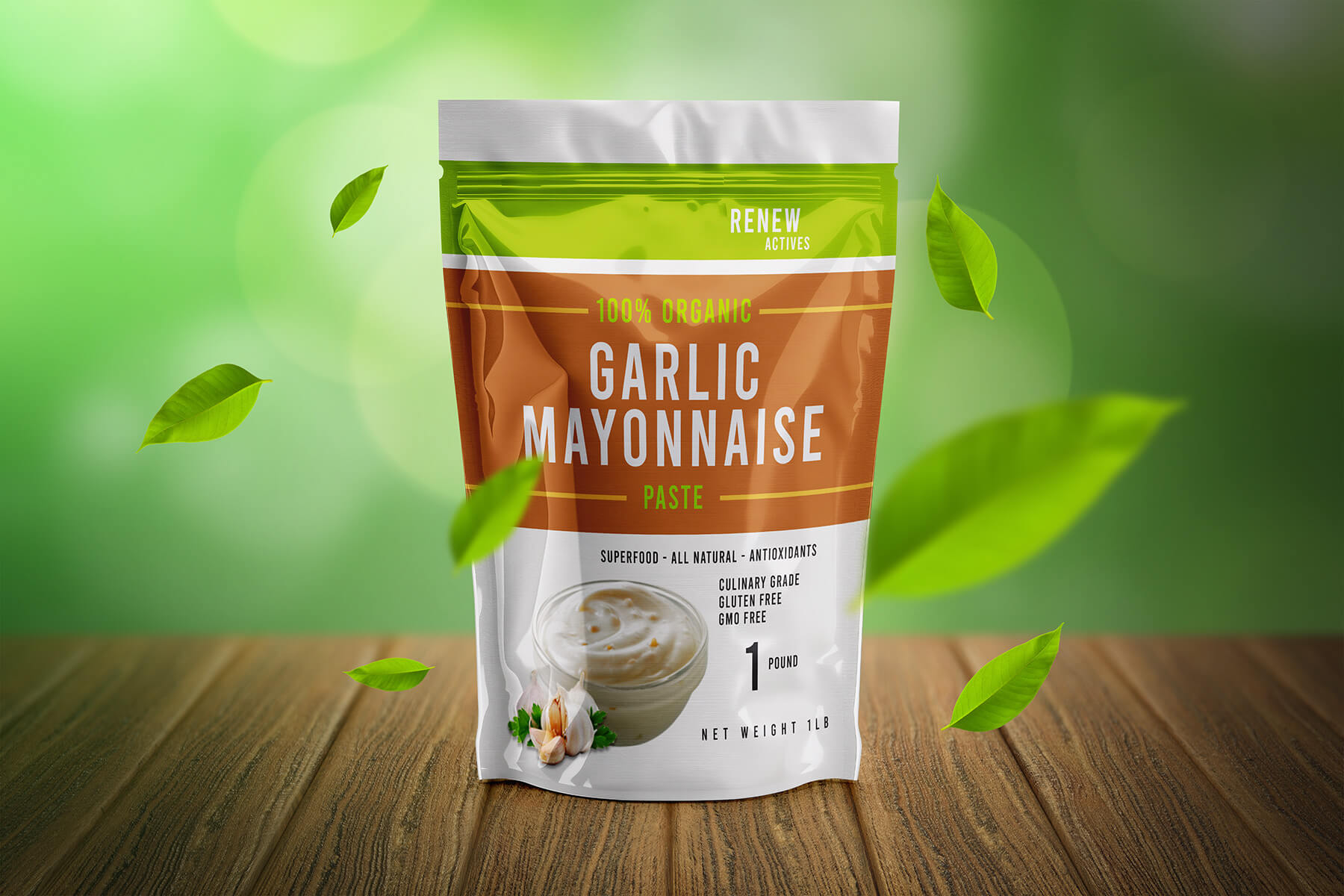 Realistic Glossy Stand-Up Pouch Mockup