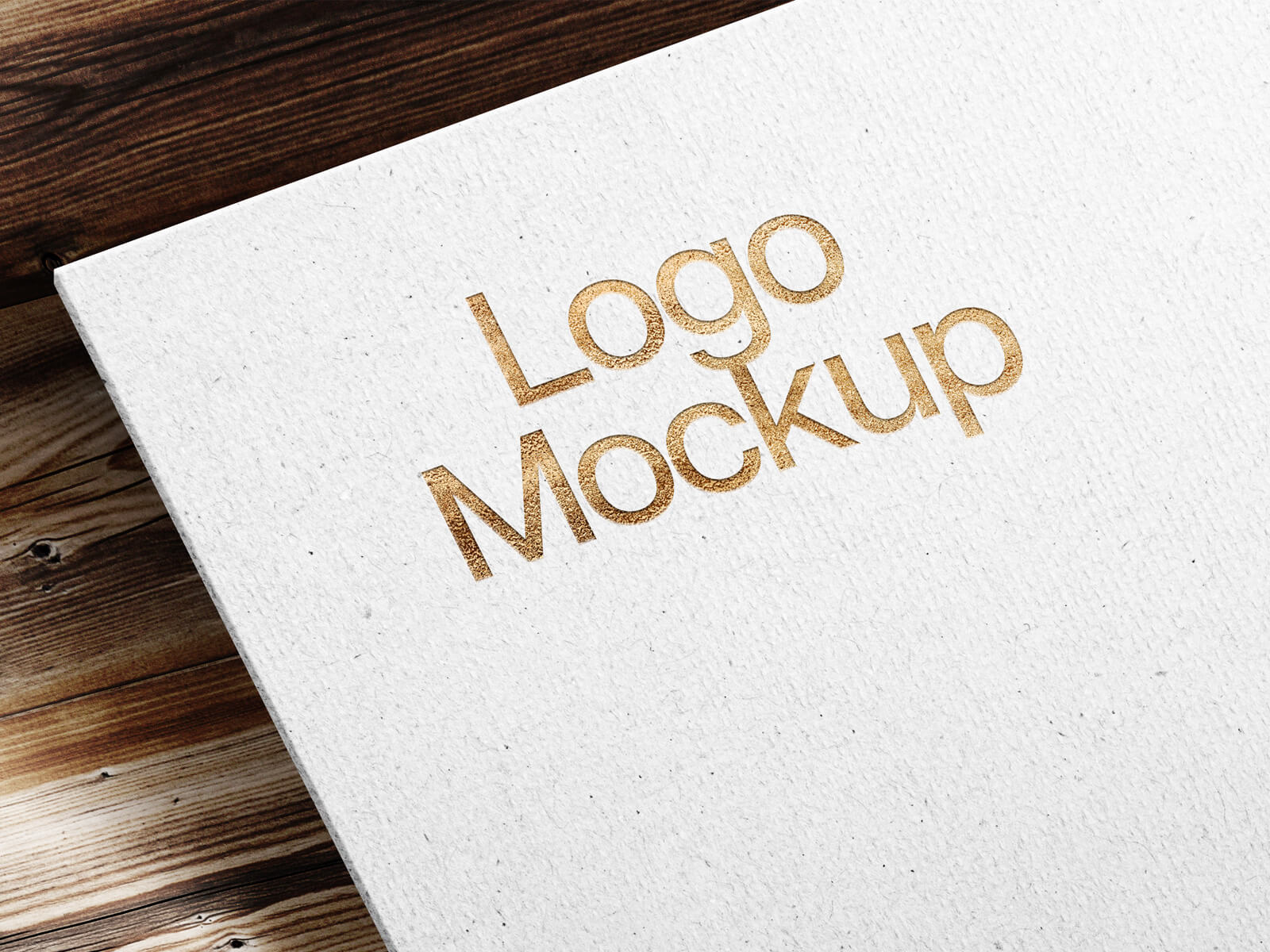 Maqueta de logotipo de papel de oro realista