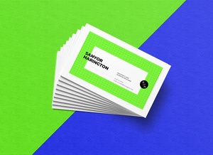 Photorealistic Stacked Business Card Mockup