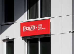 Rectangle Building Sign Mockup