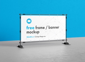 Rectangle Frame Step and Repeat Banner Mockup Set