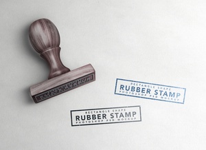 Wooden Rectangle Rubber Stamp Mockup