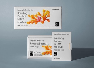 Rectangle & Slide Product Box Mockup