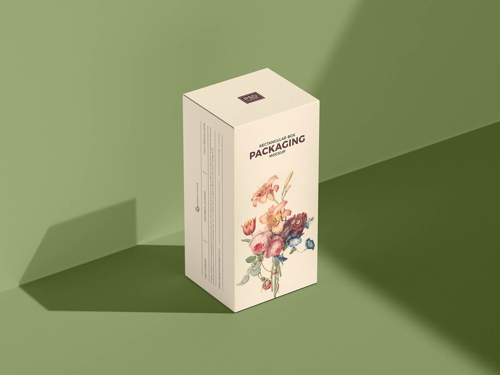 Maqueta de embalaje de caja de productos rectangulares