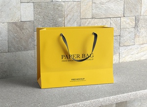 Recycled Paper Shopping Bag Mockup