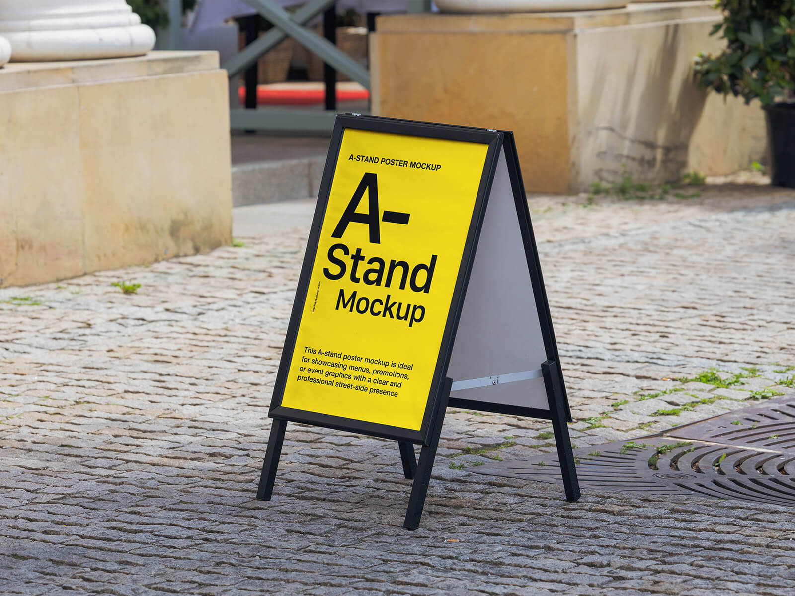 Pedestrian A-Stand Sign Mockup