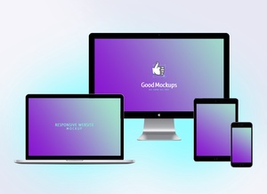 Responsive Website Design Apple Devices Mockup Files