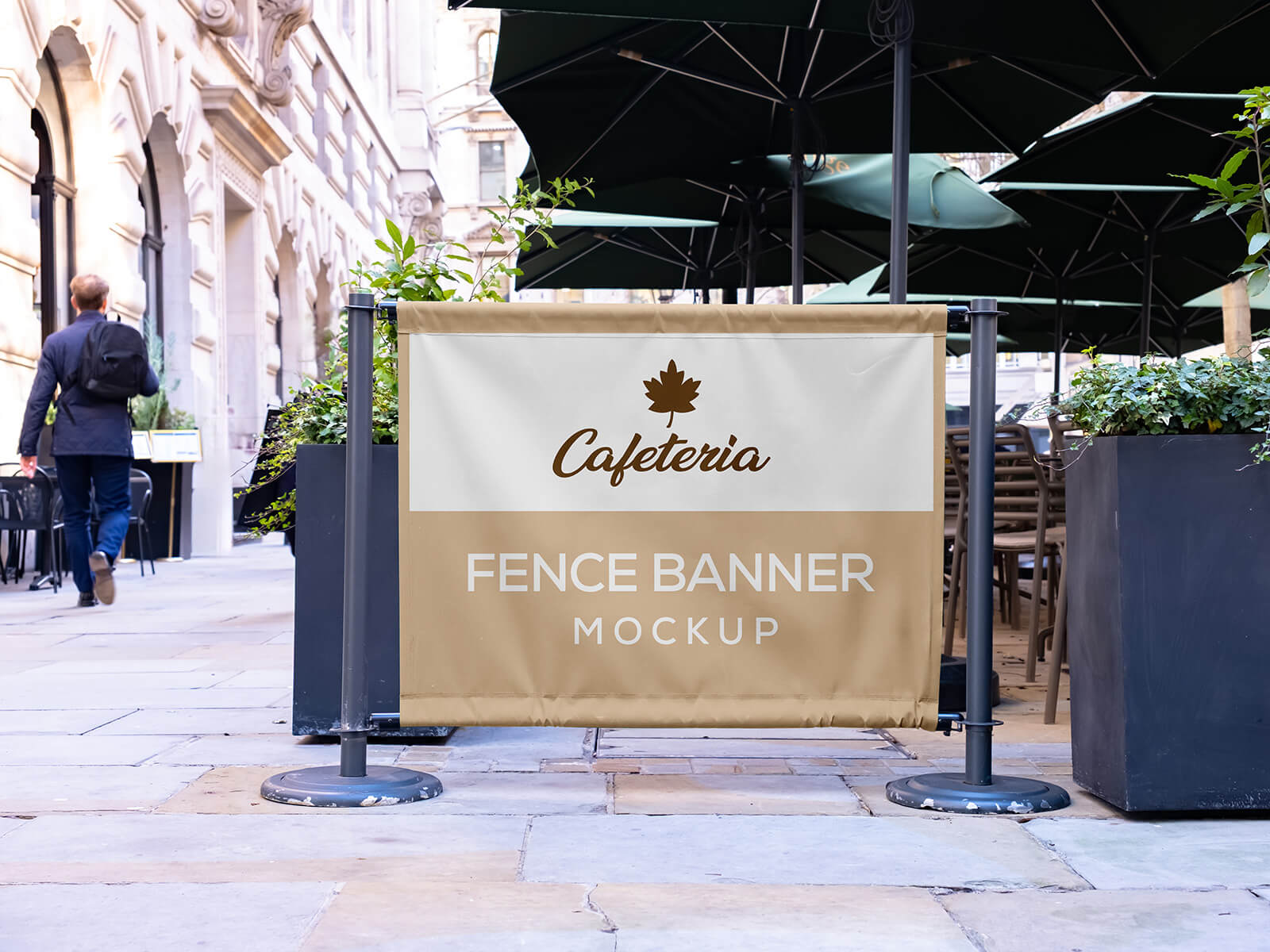 Restaurant- /Café -Zaun -Banner -Mockup
