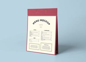 Restaurant / Cafe Menu Display Table Stand Mockup