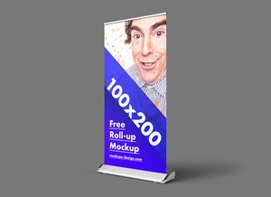 Retractable Roll-up Banner Stand Mock-up PSD Set