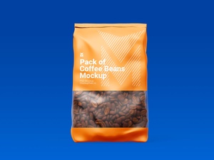 Roasted Whole Coffee Beans Pack Mockup Set