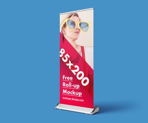 Premium Roll-up Banner Stand Mock-up PSD