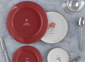  Round Dish / Plate Branding Mockup