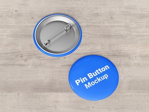 Runde Pin -Knopf -Abzeichen Mockup Set