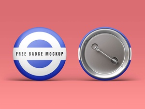 Runde Pin -Knopf -Abzeichen Mockup Set