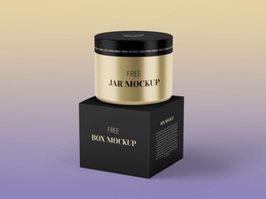 Rounded Cosmetic Jar & Packaging Mockup Set