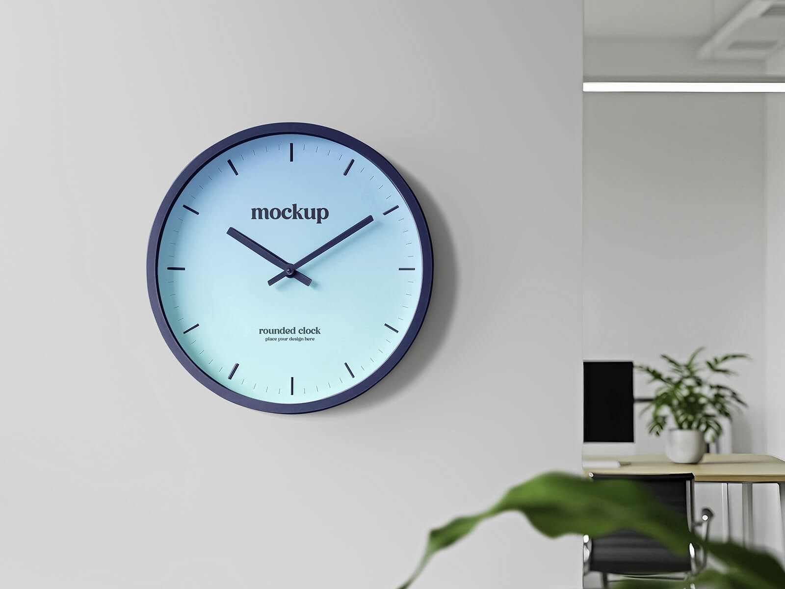 Rounded Wall Clock Mockup