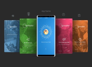 Samsung Galaxy Note8 Mockup de pantalla de la aplicación
