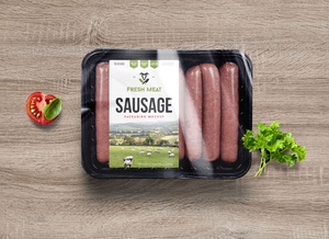 Sausage Meat Tray Food Packaging Mockup
