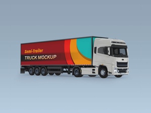 Semi-Trailer Truck Mockup