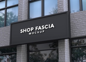 Shop Fascia Mockup de señalización