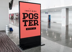 Shopping Mall Instore Poster Mockup