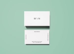 Simple Front Back Business Card Mockup