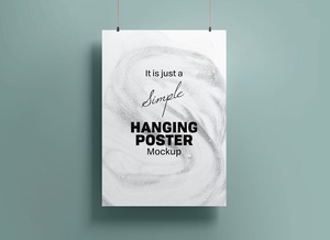 Simple Hanging Poster Mockup