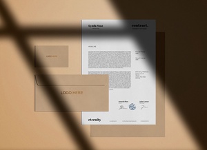 Simple Stationery with Shadow Mockup