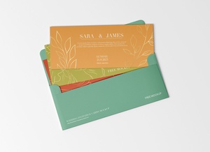 Maqueta de tarjetas de invitación de boda simples