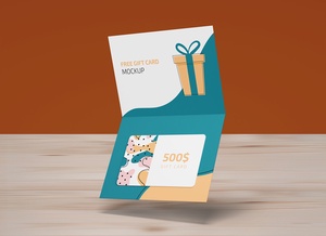 Single Fold Gift Card Mockup Set
