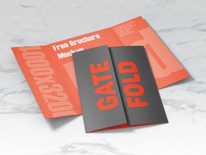 Single Gate Fold Brochure Mockup Set