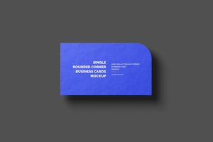 Single Rounded Corner Business Card Mockup