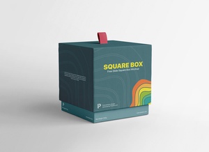 Слайд -квадратная коробка макет