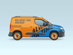 Small Cargo Delivery Van Mockup