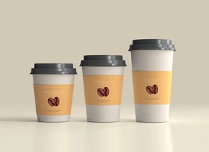 (Small, Medium & Large) Coffee Cup Sleeve Mockup