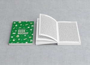 Softcover Title & Open Book Mockup