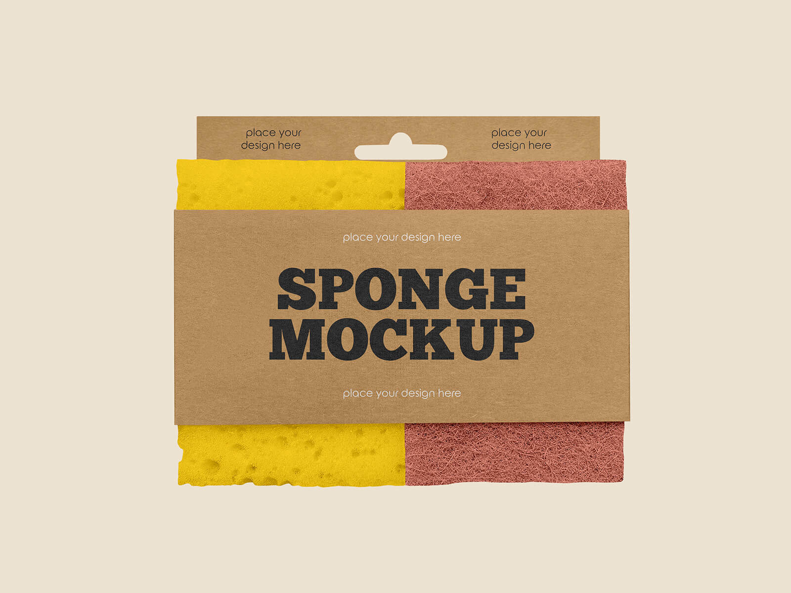 Sponge With Hang Tab Packaging Mockup
