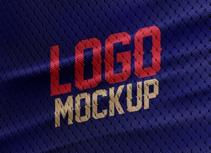 Maqueta de logotipo de textura de la camiseta deportiva