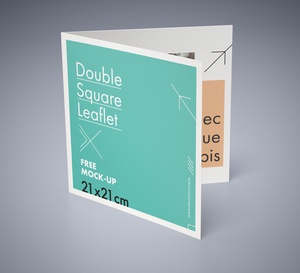 Square Bi-Fold-Broschüre-Mockup