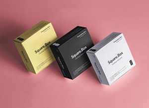 Square Boxes Product Packaging Mockup