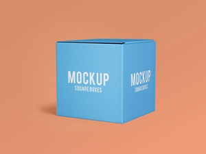 Square Cube Box Mockup Set