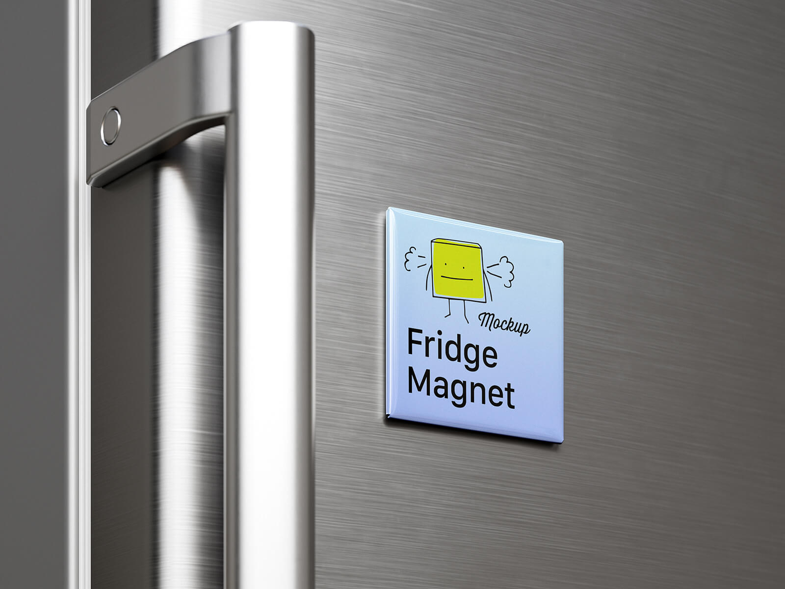 Square Fridge Magnet Mockup