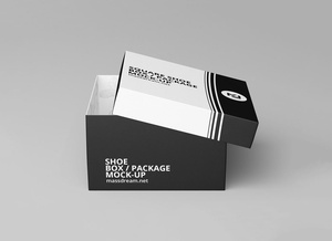 Square Shoe Box Packaging Mockup