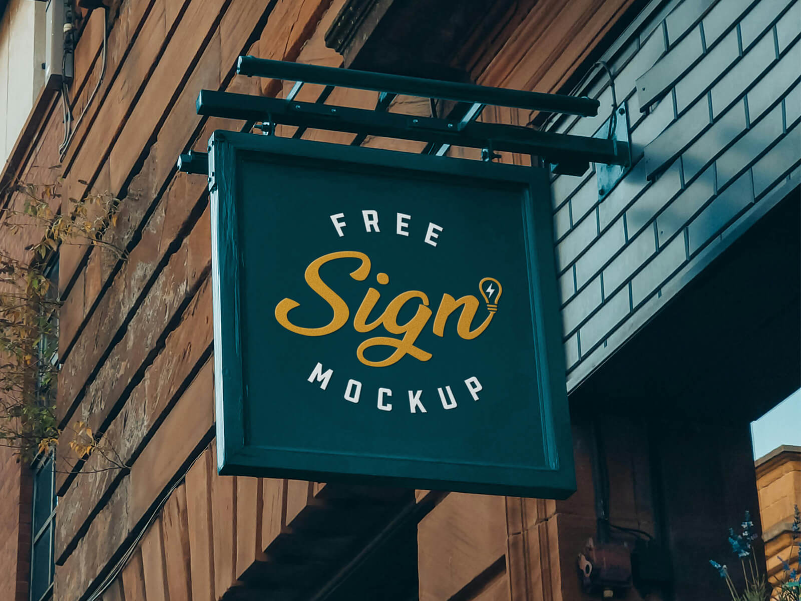 Square Shop Sign Mockup
