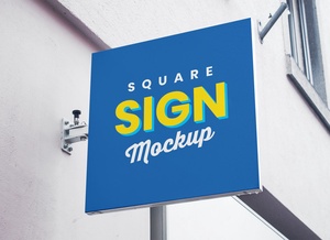 Square Signage Board Mockup