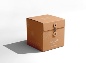 Square String Gift Box Mockup