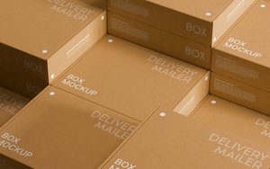 Stacked Delivery Mailer Boxes Mockup