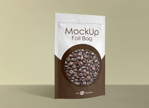 Stand-Up Foil Pouch For Food Packaging Mockup Set